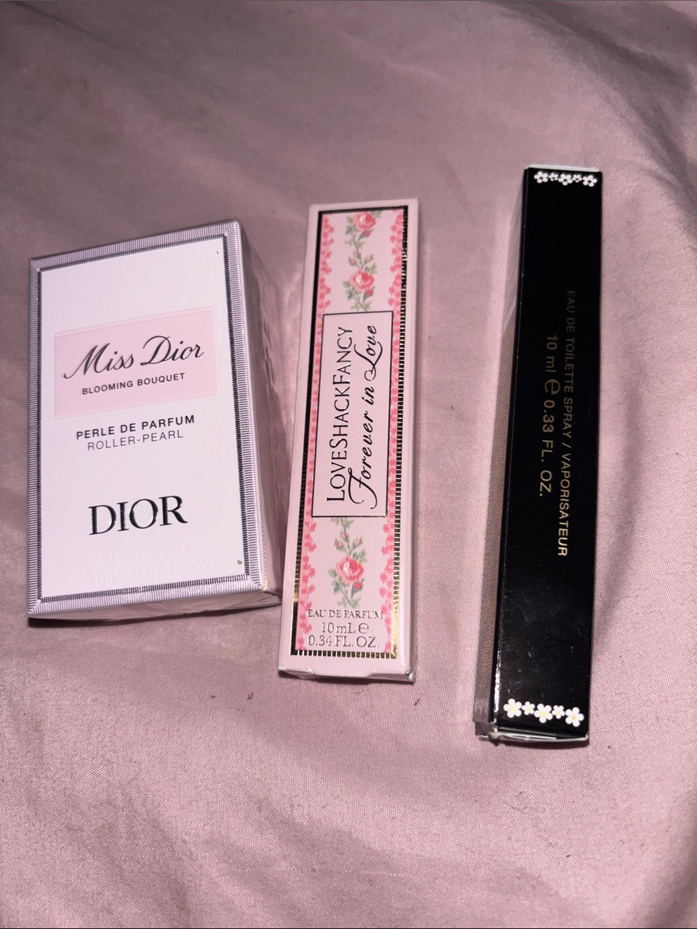 Miss Dior Blooming, Marc Jabobs, Love shack fancy  Parfume travel set NWT